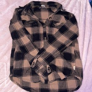 XS Hollister Boyfriend Fit Brown Flannel